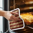 thumbnail image 3 of Vintage American Flag Pot Holders for Kitchen Heatproof Potholder, 4 Pack Farmhouse Shabby Retro Red Blue Hot Pads Multipurpose Oven Pads Cloth Potholders Trivet for Cooking and Baking, 3 of 8