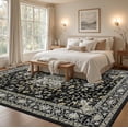 thumbnail image 4 of 8x10 Area Rugs for Living Room: Washable Rug Soft Vintage Boho Medallion Carpet Indoor Non-Slip Stain Resistant Large Carpets for Bedroom Dining Room Farmhouse Nursery Home Office Black Gold, 4 of 18