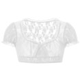 thumbnail image 6 of Xudanell women 1pc underwire lingerie lace vest women's elegant dirndl blouse dirndl blouse lace blouse Formal Summer Sexy Crop Top (White,XXL), 6 of 9