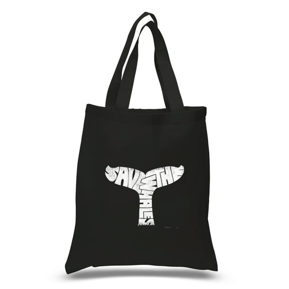 LA Pop Art Small Word Art Tote Bag - SAVE THE WHALES