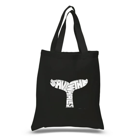 LA Pop Art Small Word Art Tote Bag - SAVE THE WHALES