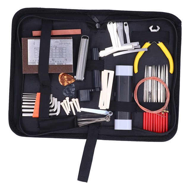 Guitars String Winder, Guitar Repair Tools Measuring Grinding Utensil With Storage Bag For Stringed Instrument Maintenance