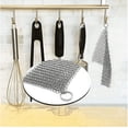 thumbnail image 3 of Stainless Steel Cast Iron Skillet Cleaner Cast Iron Scraper 316 Chainmail Scrubber for Cast Iron Pans, Pre-Seasoned Pans, Griddle Pans, BBQ Grills, and More Pot Cookware-7x7 Inch, 3 of 6