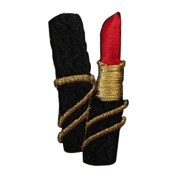 ID 7684 Red Lipstick Case Patch Make Up Fashion Embroidered Iron On Applique