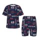 thumbnail image 1 of Fotbe Nautical Style Sailboat Pijama Estampada de 2 Piezas para Niños – Ropa de Dormir de Manga Corta Cómoda para Niños y Niñas, Camiseta y Shorts de Algodón-4X-Large, 1 of 6