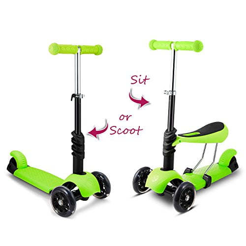 Mini Micro Scooter 3 Wheel Scooter Great for Girls and Boys Kid Ride On Toys Adjustable Height and PU Flashing Wheels Very Easy to Ride and Its Will Be A Great Giftblue Fruit Wheel