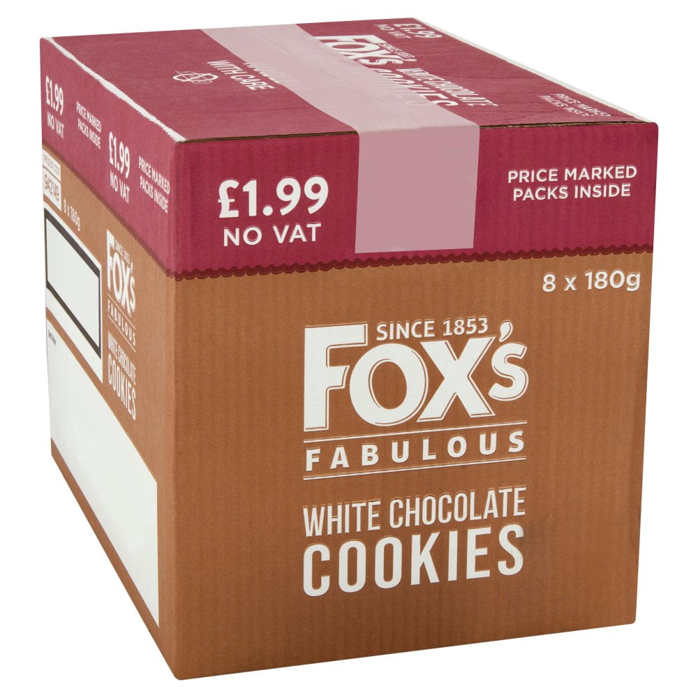 Fox's Fabulous White Chocolate Cookies 180g (pack of 8)