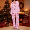 thumbnail image 6 of Women's Breathable Christmas Pajamas Set Long Sleeve Button Shirt and Stretch Pants Ensemble for Home Comfort, 6 of 9