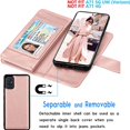 thumbnail image 3 of Galaxy A71 5G Case, [5G Version] Galaxy A71 Wallet Case, Tekcoo Luxury PU Leather Cash Credit Card Slots Holder Carrying Folio Flip Cover [Detachable Magnetic Hard Case] for Samsung A71 [Rose Gold], 3 of 6