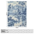 thumbnail image 4 of JRXY Navy White Blue Toile Print Blanket Ethnic Style Plush Blanket Soft Reversible Plush Rustic Chinoiserie Blanket in Home Bed Sofa Chairs Home Decor Housewarming Gift White, 4 of 6