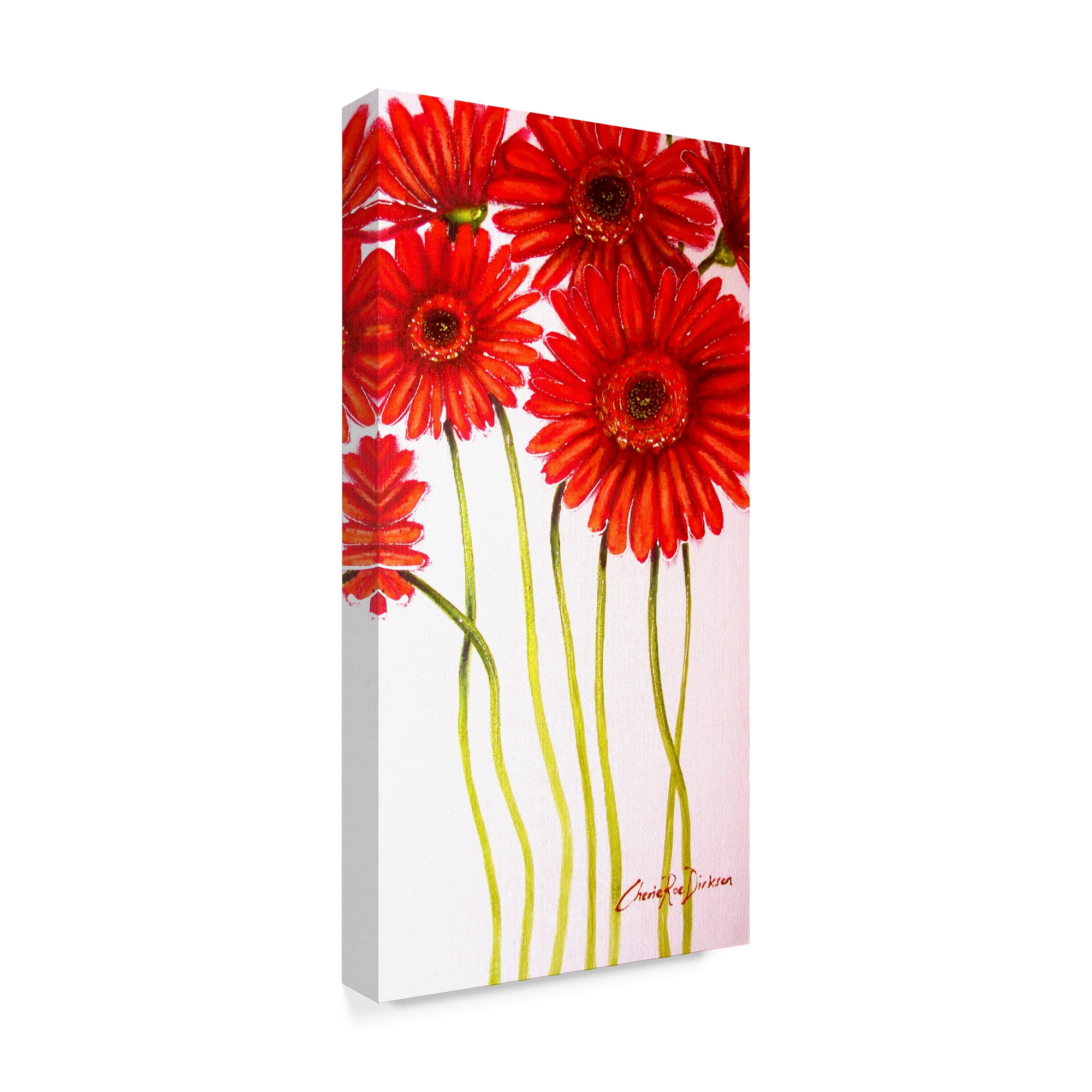 Trademark Fine Art 'Red Gerberas 1' Canvas Art by Cherie Roe Dirksen