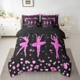 thumbnail image 2 of jejeloiu Cheeleader Theme Bedding Comforter Set 7pcs,Bling Diamond Print Queen Bedding Sets,Pink Black Queen Sheet Sets For Children,Breathable Home Decor Reversible, 2 of 8
