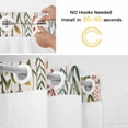 thumbnail image 2 of Pastoral Flower No Hooks Shower Curtain with Snap-in Liner Pink Flower Watercolor Leaf Wooden Board Shower Curtains for Bathroom, Waterproof, Easy Install, Washable 36"x72", 2 of 9