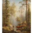 thumbnail image 2 of Carl Bøgh 20x22 Gold Ornate Framed and Double Matted Museum Art Print Titled - In the Woodland Stream (1872), 2 of 4