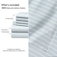 thumbnail image 6 of RUVANTI 6 Pcs Cotton Sheets - 100% Natural Cotton Soft, Lightweight & Breathable Crispy Percale Sheets, Full Size Bed Sheets 16" Deep Pockets, Horizon Stripes, 6 of 8