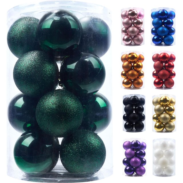 Emopeak 24 bolas de Navidad adornos para árbol de Navidad – decoraciones de árbol de Navidad inastillables, bola colgante para decoración de fiesta de boda, color azul real