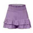 thumbnail image 5 of Kaemgyyd Flowy Shorts for Women Casual Wide Leg Boho Ruffle Tiered Mini Shorts Smocked High Waist Golf Tennis Cute Shorts, 5 of 6