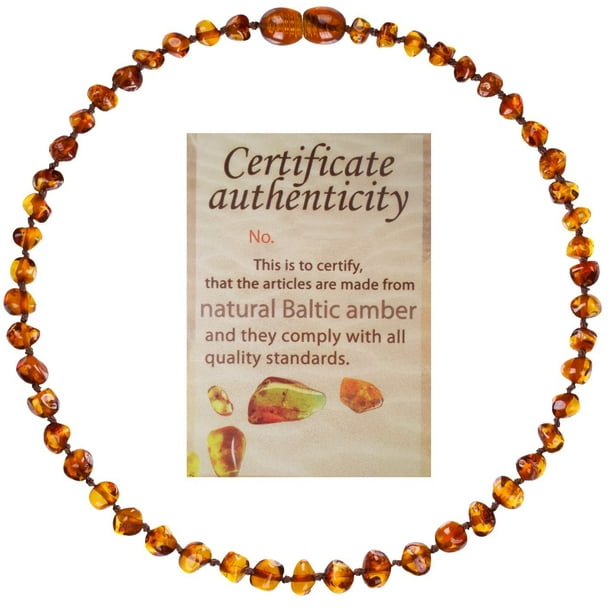 Mommy S Touch 100 Natural Amber Teething Necklace Cognac Walmart Com Walmart Com