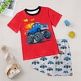 thumbnail image 2 of larppty Bamboo Viscose Toddler Car Pajamas Boys Girls Kids Short Cool Summer 3-12T Snug fit Pjs Set 2pcs（Red， 4-5 Years）, 2 of 5