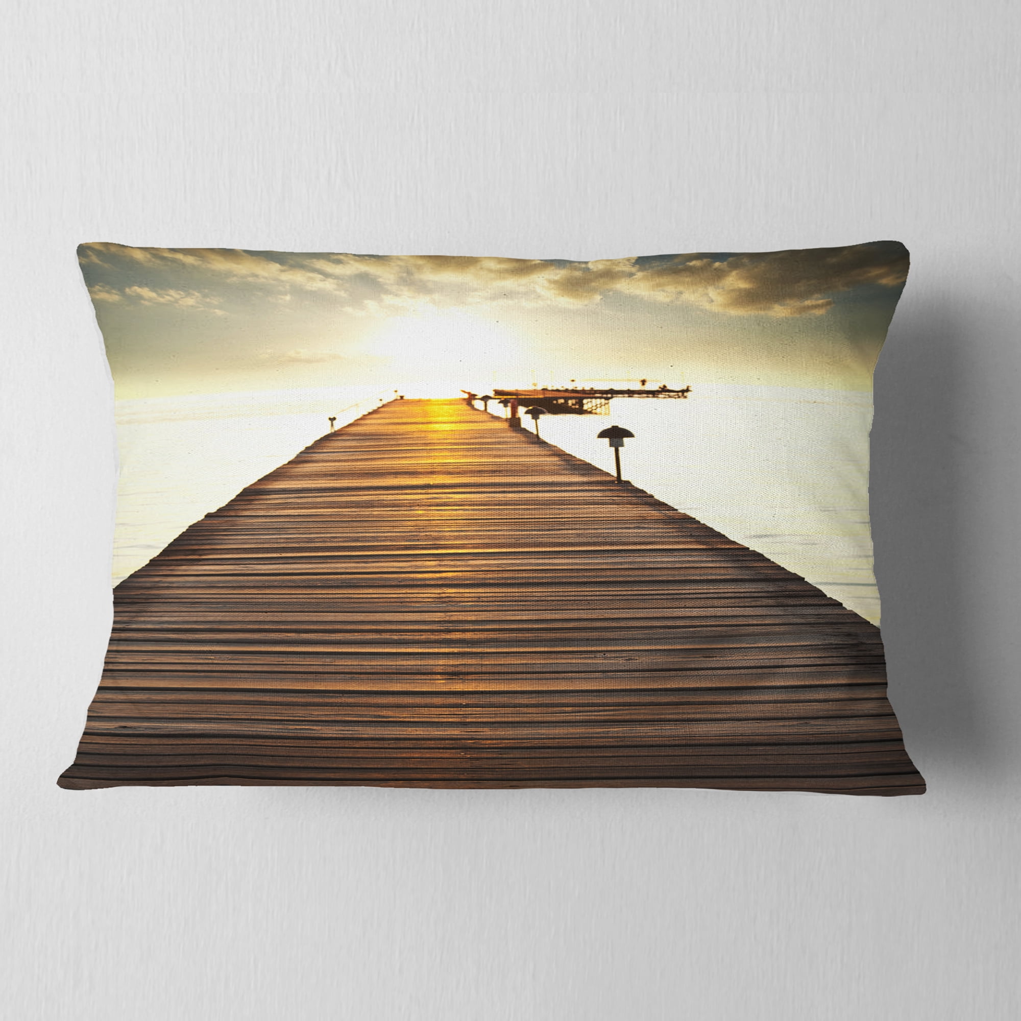Designart 12" x 20" Multi-color Polyester Throw Pillow