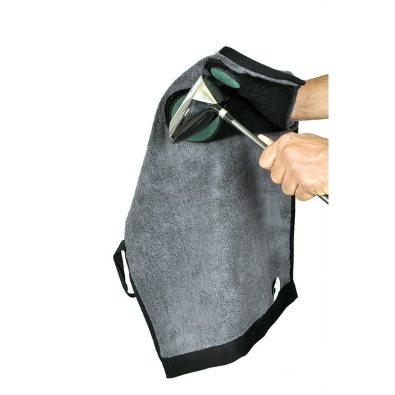3 in 1 Golf Towel with a Built-in Scrubber Glove