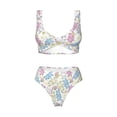 thumbnail image 4 of Daiia Cartoon Bunny Women's Bikini Set Two Piece Swimsuit High Waisted Bikini Adjustable Straps Bikini Perfect for Beach, Pool, and Summer Vacation-Small, 4 of 9
