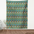 thumbnail image 4 of Ambesonne Tropical Fabric by the Yard Upholstery, Exotic Scattered Leaves, 10 Yards, Earth Yellow and Petrol Blue, 4 of 5