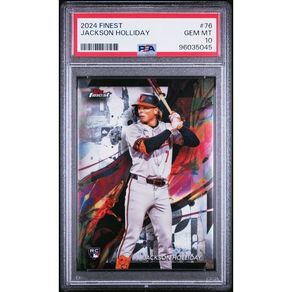 Graded 2024 Topps Finest Jackson Holliday #76 Rookie RC Baseball Card PSA 10 Gem Mint