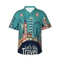 thumbnail image 1 of Balery Let's go Travel Camisas hawaianas de manga corta para hombre, camisas playeras de corte holgado, camisas de vacaciones con botones,3X-Large, 1 of 7