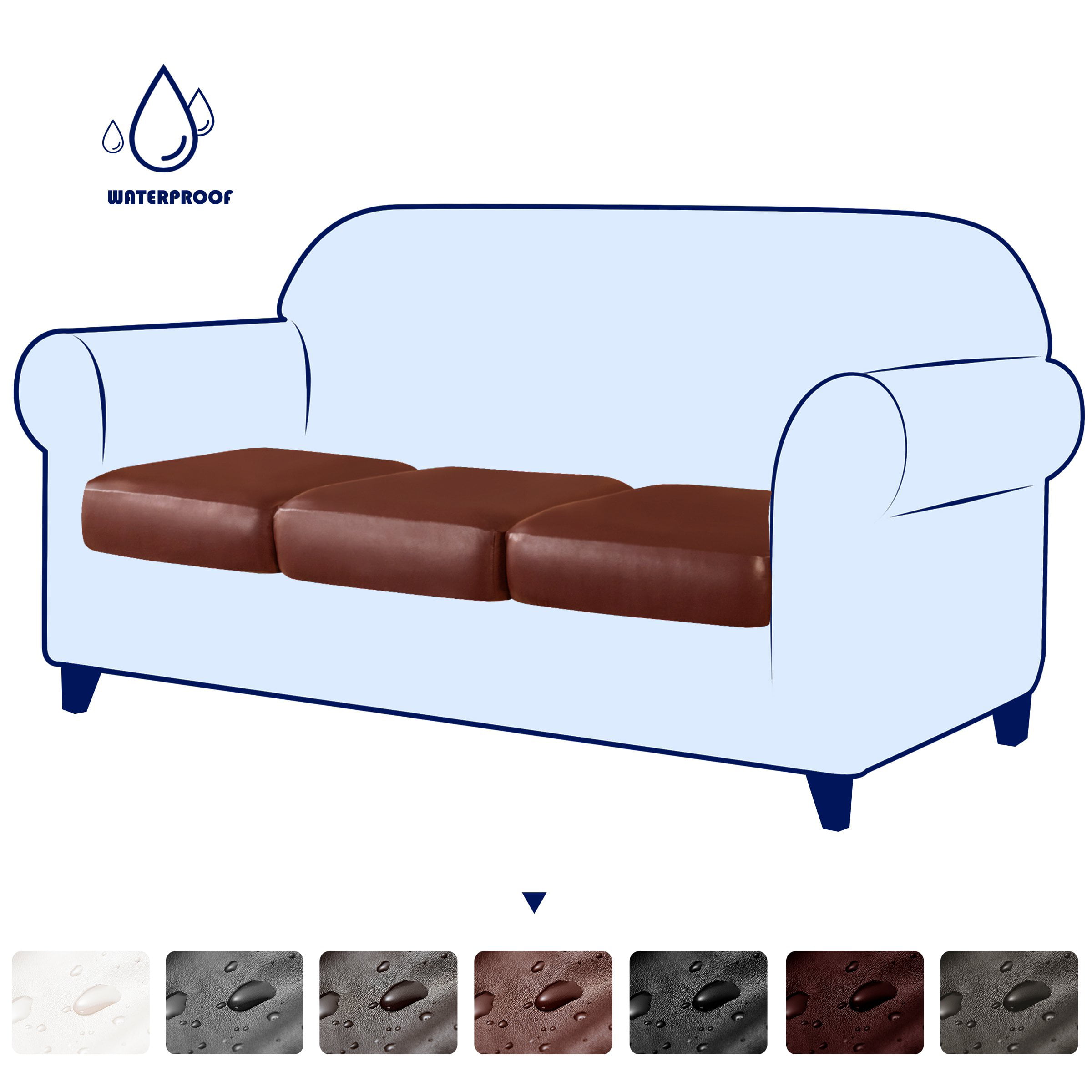 Sofa Cushion Cover PU Leather Waterproof Elastic Stretch PU Cover Seat Protector 