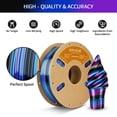 thumbnail image 5 of Filamento Pla Para Impresora 3D Eryone Silk Twist Rainbow 1,75 +/-0,03 Mm Filamento Multicolor Brillante Pla 1 Kg (2,2 Libras) Obsidiana (Negro Azul Púrpura), 5 of 5