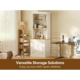 thumbnail image 5 of 71" Tall Farmhouse Pantry Cabinet,Freestanding Coffee Bar Hutch with Adjustable Shelves and 3 Drawers for Living Room,Dining Room,White, 5 of 6