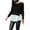 Black, variant on Herrnalise Women's Knitted Crop Tops Round Neck Stitching Ruffle Sweater Long Sleeve Blouse Tops Pullover Jumper Sweaters