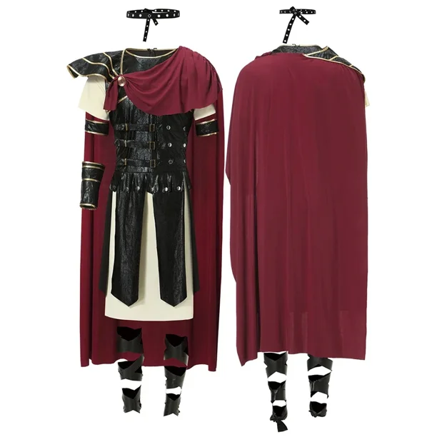 Disfraz Medieval de Caballero Real romano para hombre, disfraz de guerrero, capa de soldado gladiador europeo para Halloween y Carnaval