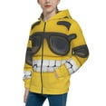 thumbnail image 2 of Picia Smiling With Sunglasses for Boys Fashion Full-zip Hoodies & Sweatshirts with Kangaroo Pocket,Zip-up Hooded Sweatshirt for Kid, Moisture Wicking & Breathable-Medium, 2 of 6