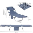 thumbnail image 5 of JERFIT 5-Position Folding Lounger Chair with Face Hole, Portable Outdoor Chaise for Beach Pool Patio, Gray Oxford Fabric, 5 of 8