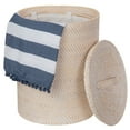 thumbnail image 2 of Kouboo Loma Round Rattan Hamper And Laundry Basket With Removable Liner, Handmade Wicker With Lid, Honey Brown, 2 of 18