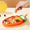 thumbnail image 3 of 1 Set Carrot Plate Dinner Plates Ceramic Toddler Spoons Toddler Plates with Porcelain Rice Bowl Toddler Utensils Kid Plates Grid Plate 304 Stainless Steel Child Modeling, 3 of 7