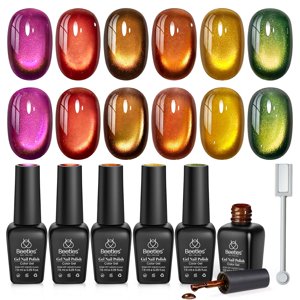 Beetles Cat Eye Gel Nail Polish Set Vintage Jewel 6 Colors Fall Magnetic Gel