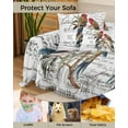 thumbnail image 4 of Newspaper Birds Sofa Couch Covers for Dog,Washable Sectional Couch Slipcoverfor Loveseat with Tassels,Colored Animal Retro Tropical Leaves Non Slip Sofa Throw Cover Blanket Large 71''x102'', 4 of 8