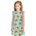 thumbnail image 1 of Balery Cute Sea Turtles Camisón de princesa para niñas, pijama de algodón con mangas abullonadas, suave y bonito.-Medium, 1 of 6