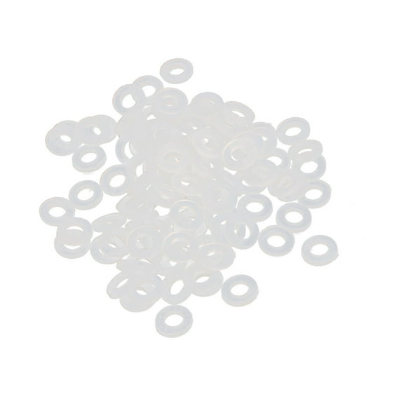6mm x 3mm x 1mm Nylon Flat Insulating Washers Spacer Gasket Clear 100pcs