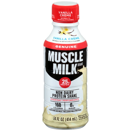 Muscle Milk Genuine Vanilla Cr me Non Dairy Protein Shake 14 fl. oz. Bottle - Walmart.com