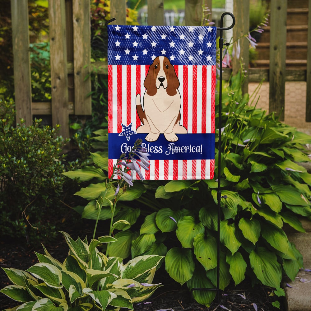 thumbnail image 2 of Carolines Treasures BB3016GF Patriotic USA Basset Hound Garden Size Flag, 2 of 2