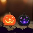 thumbnail image 6 of Qxpztk Plastic Jack O Lantern Pumpkins Halloween Light up Pumpkin Outdoor Indoor Battery Operated Lighted Pumpkin with Spooky Face Halloween Pumpkin Decorations Party Favor Gifts - Orange, 6 of 8
