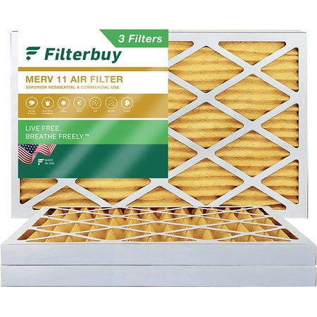 

Filterbuy 10x20x2 MERV 11 Pleated HVAC AC Furnace Air Filters (3-Pack)
