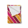 thumbnail image 2 of Geometric Soft Flannel Fleece Throw Blanket, Angled Diagonal Stripes with Retro Design Colorful Sixties Style Composition, Cozy Plush for Indoor and Outdoor Use, 70" x 90", Multicolor, by Ambesonne, 2 of 6