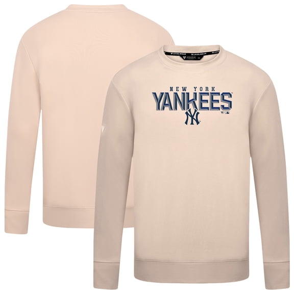 Men's Levelwear Khaki New York Yankees Mandate Carve Tri-Blend Sweatshirt