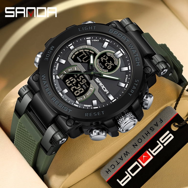 SANDA Top Brand Men's Watch Outdoor Sports Dual Display Quartz