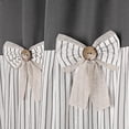 thumbnail image 3 of Farmhouse Grey Shower Curtain,Bowknot,Cotton Woven and Cotton Blend Fabric,Pleated Grey Stripe,Country Style,72x72 in, 3 of 6